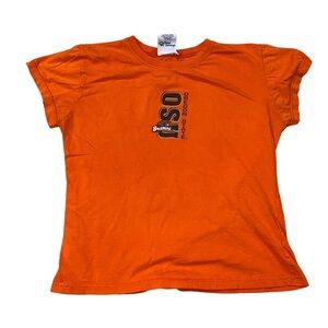 Vintage Oregon State Beavers OSU Youth Girls Short Sleeve Shirt Orange Size XL